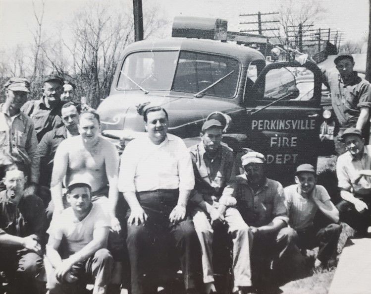 This 1940s photo of Perkinsville Fire Department volunteers graces the walls of the Perkinsville Fire Hall!